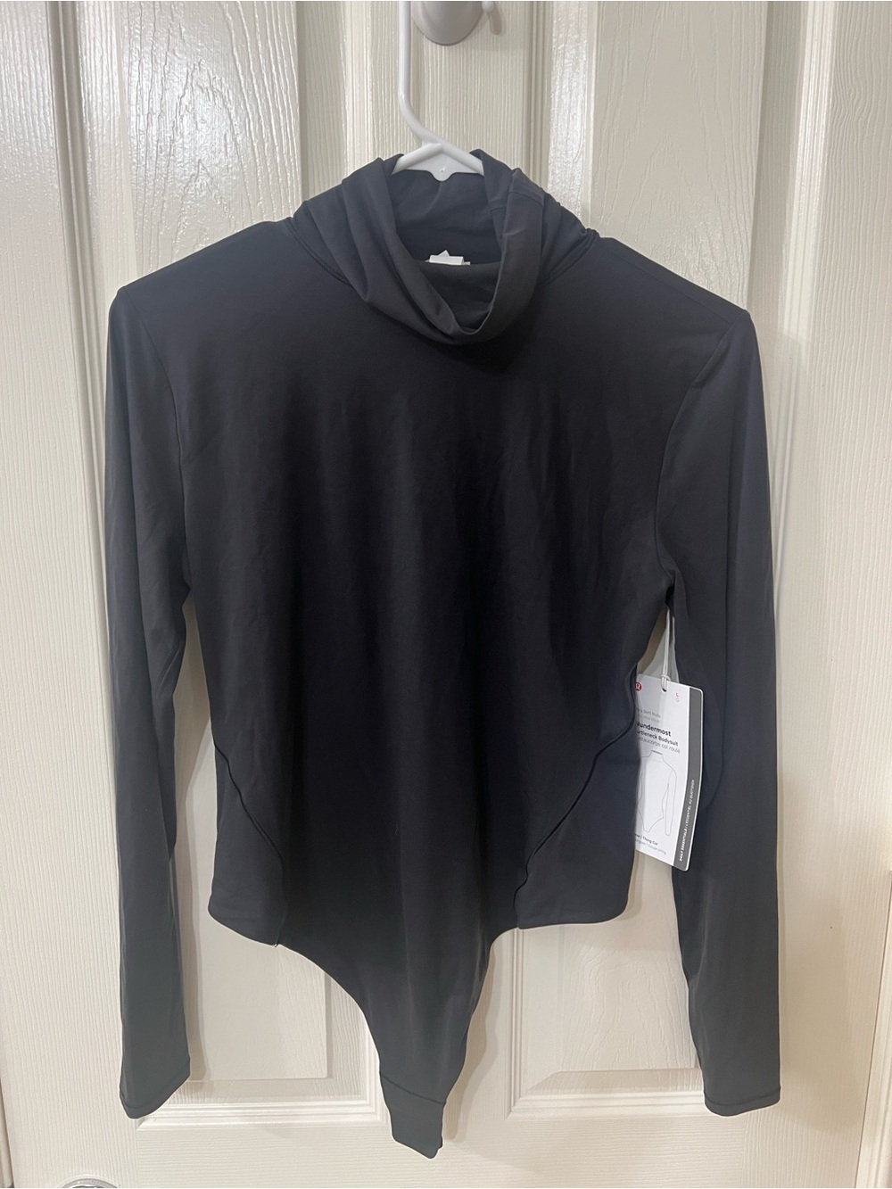 Wundermost Black Long-Sleeve Turtleneck Bodysuit thong